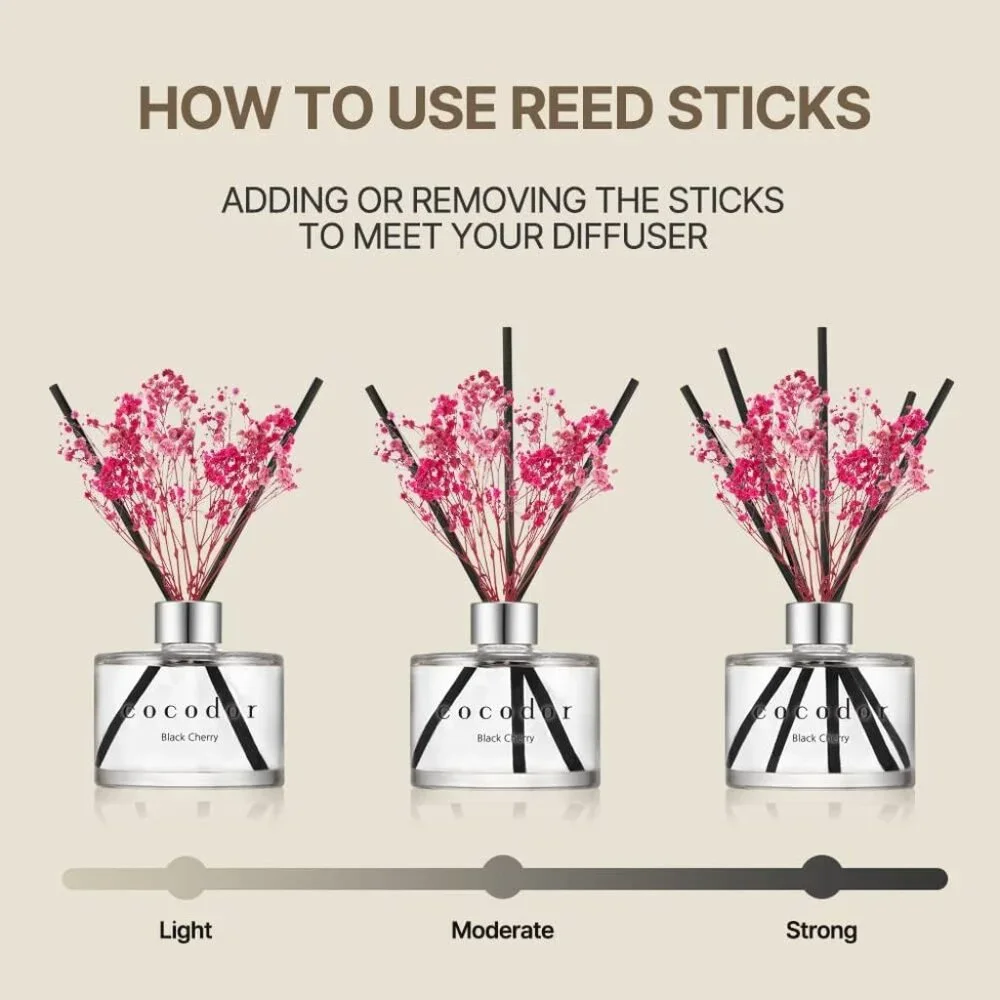New Flower Reed Diffuser Set / 6.7oz / White Jasmine/Scent Diffuser with Sticks